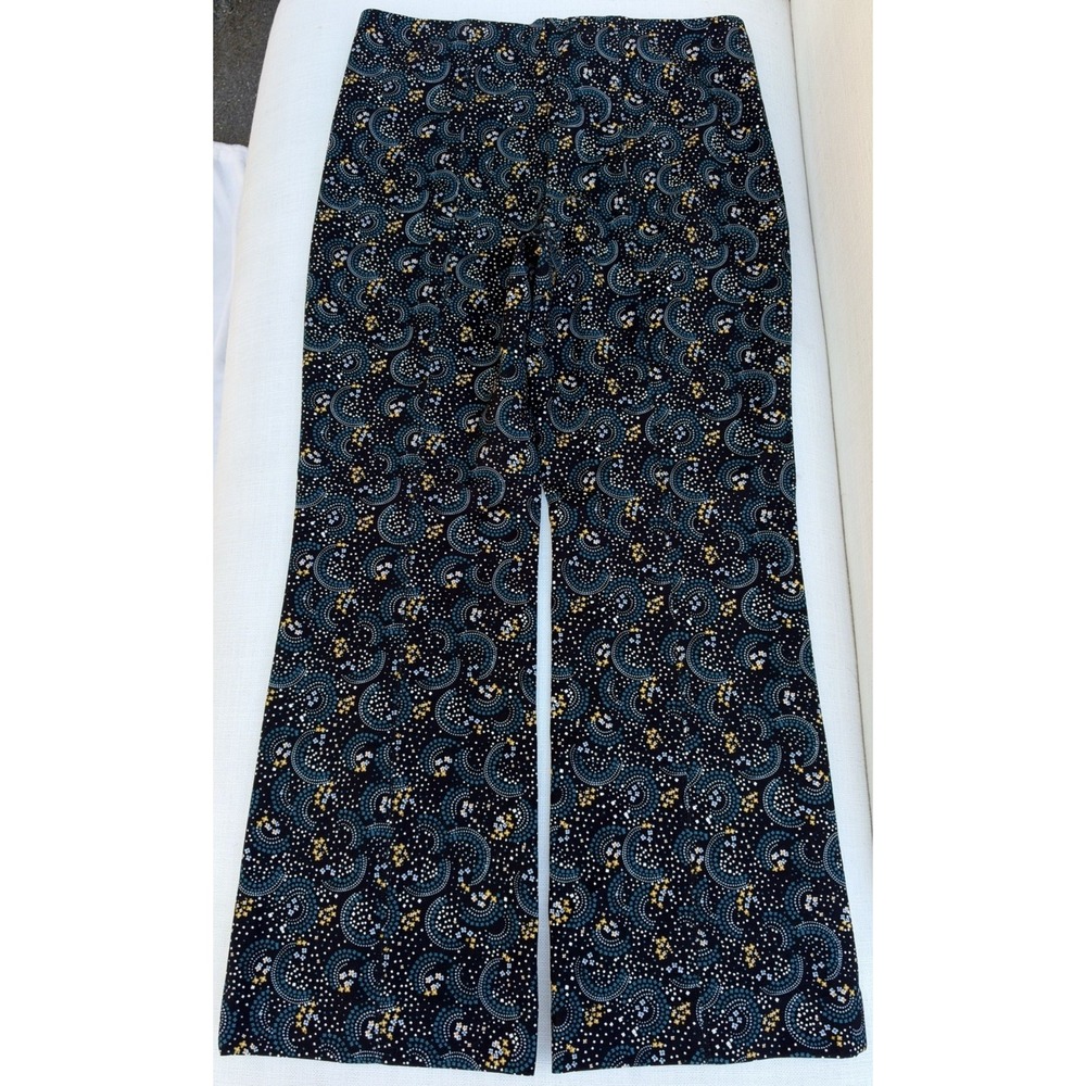 NWT Maeve The Margot Medium Kick Flare Pants Black Paisley Print Elastic
